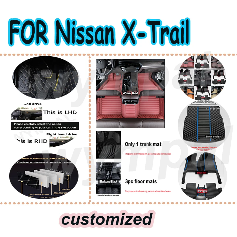 

LUXURY Car Floor Mats For Toyota Mark X X130 2010-~2019 Luxury Leather Mat Car Accessories