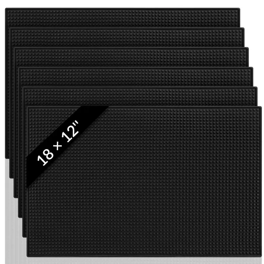 

Набор из 6 барных ковриков для столешницы, 18 x 12 дюймов, нескользящие, резиновые, для коктейлей, кофе, бара, обслуживания, приготовления горячих блюд, ресторанов