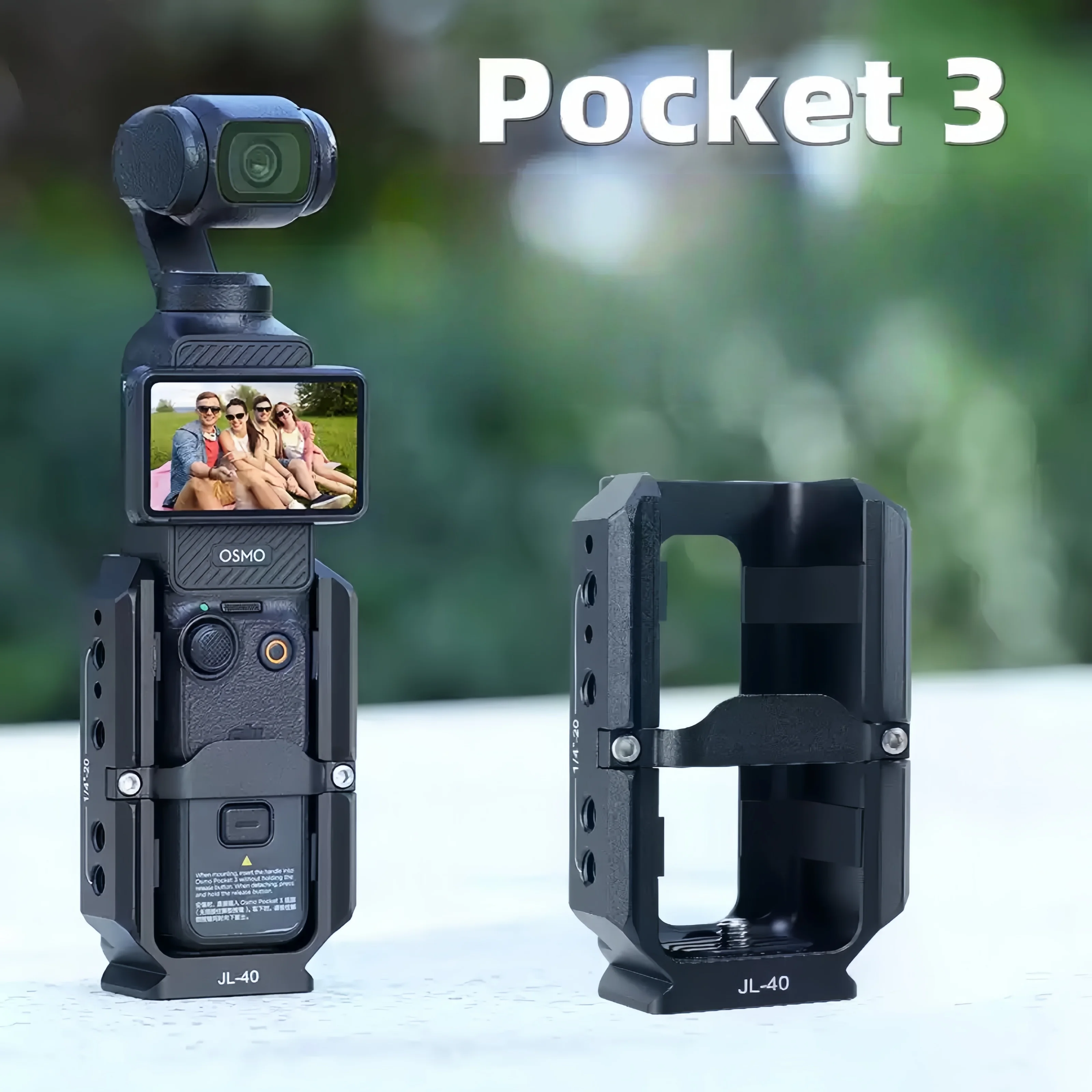مثبت قفص الكاميرا سريع التحرير لإطار حماية من الألومنيوم لتوسيع DJI Pocket3 VLOG #1