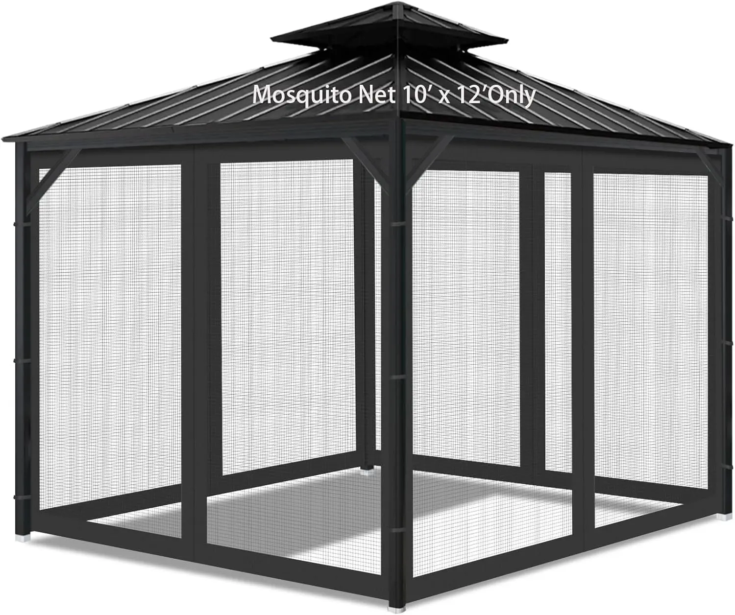 

Universal Replacement Mosquito Netting, 10' x 12' Outdoor Mesh Screen with Zipper for Gazebo Patio Garden