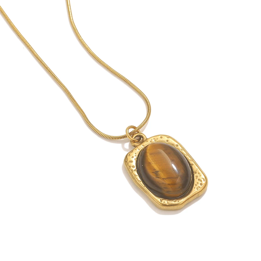 4pcs Stainless Steel Tiger's Eye Charms For Jewelry Making Women Necklace Earrings DIY Pendants Jewelry Findings Accessories image 4