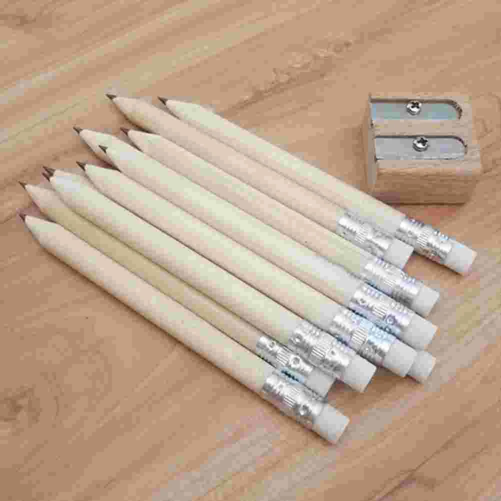 60 Pcs Short Pencil Mini Pencils with Eraser Small Half Golf Pocket Lead Toddler Writing Drawing Pupil Business