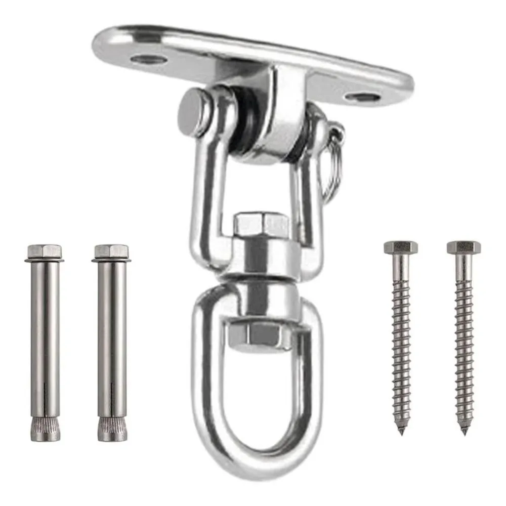 

360 Rotating Swing Hangers Set Hanging Brackets 304 Stainless Steel Hammock Chair Hooks Ceiling Wall Mount Heavy Duty