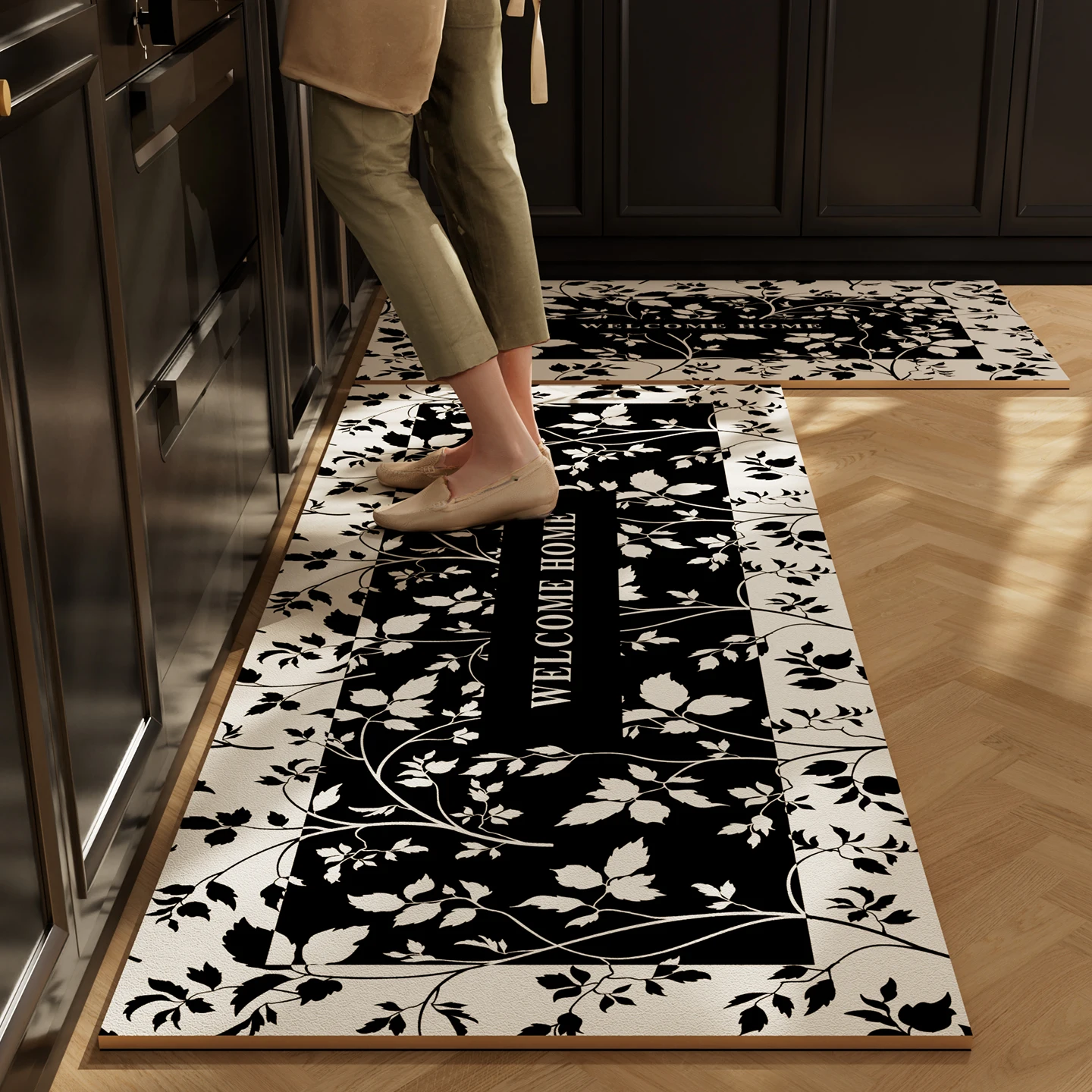 

Kitchen Rugs Waterproof Non-slip Vinyl Carpet Long Size Rug Home Decoration Pvc Leather Floor Mat Alfombra De Cocina שטיח למטבח