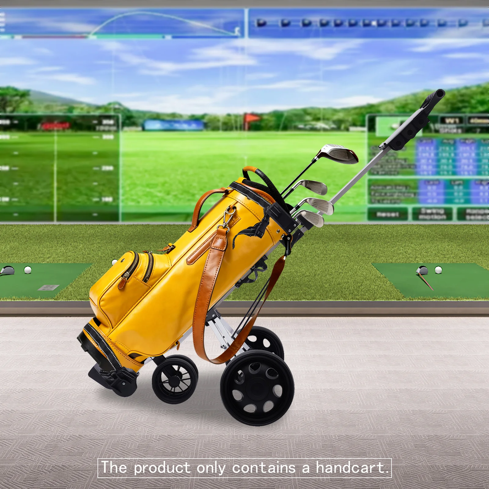 

Aluminum alloy multi-functional 3-wheel foldable lightweight golf cart with scoreboard, portable and convenient for home use