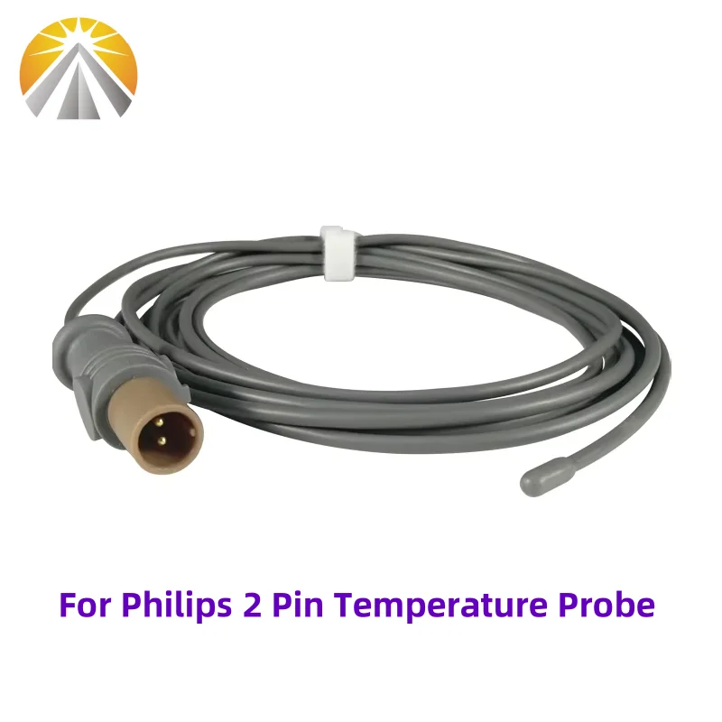 2 Pin Medical Temperature Probe Adult 21075A Esophageal or 21078A Skin Surface Temp Sensor For Philips Patient Monitor 2.252K