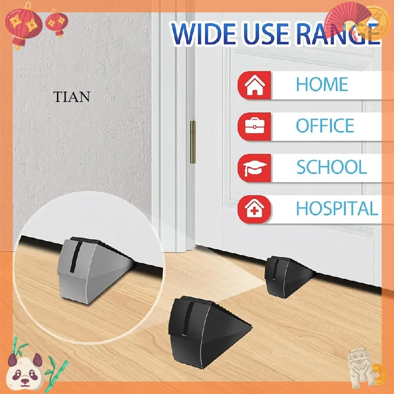 TIAN Spring Loaded Heavy Duty Door Stopper - Anti-Collision Door Plug, Windproof Door Wedge and Rubber Door Stop for Home Use