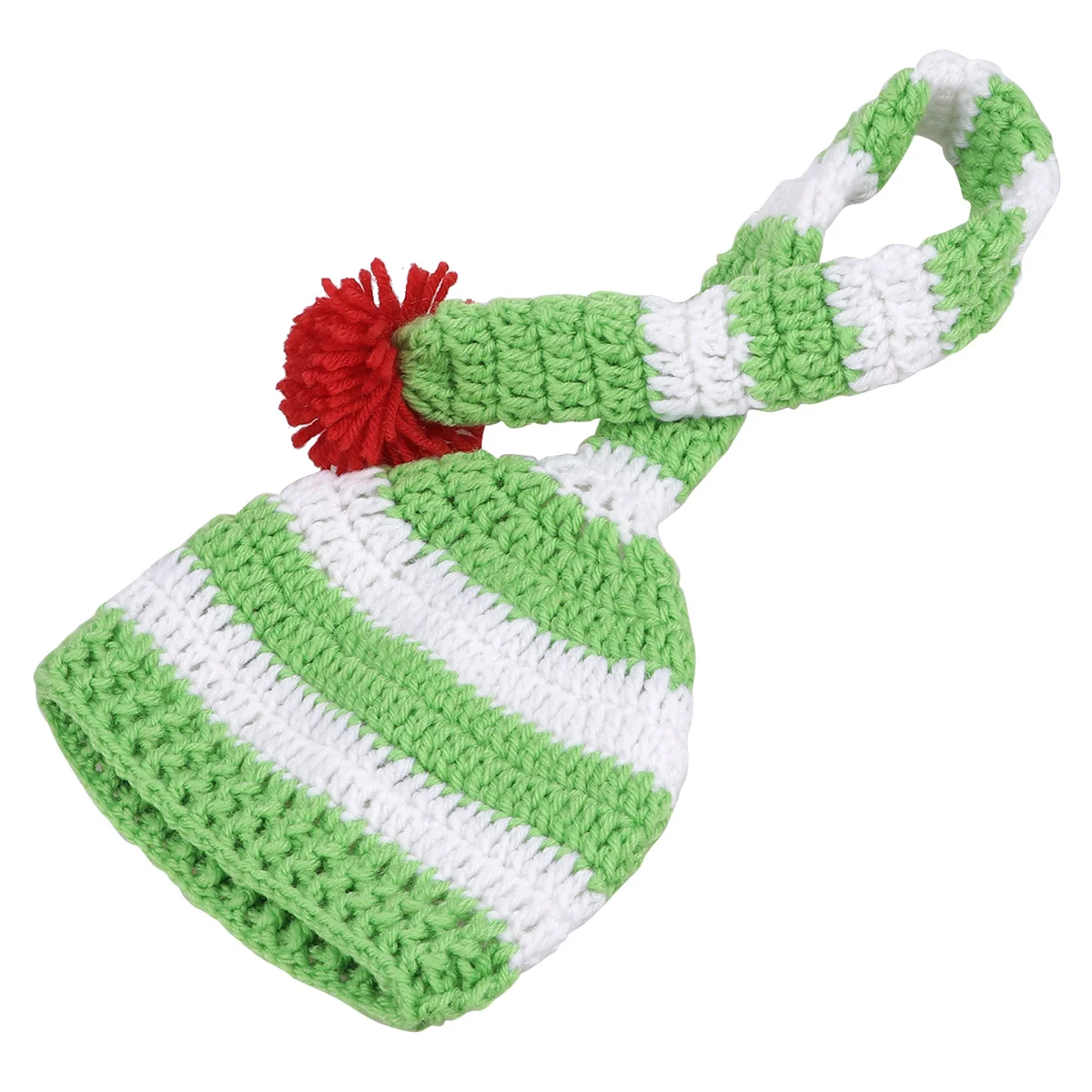 Knit Cap Hairball Hat for Children Beanie Hats Christmas Warm Home Kids Green Baby