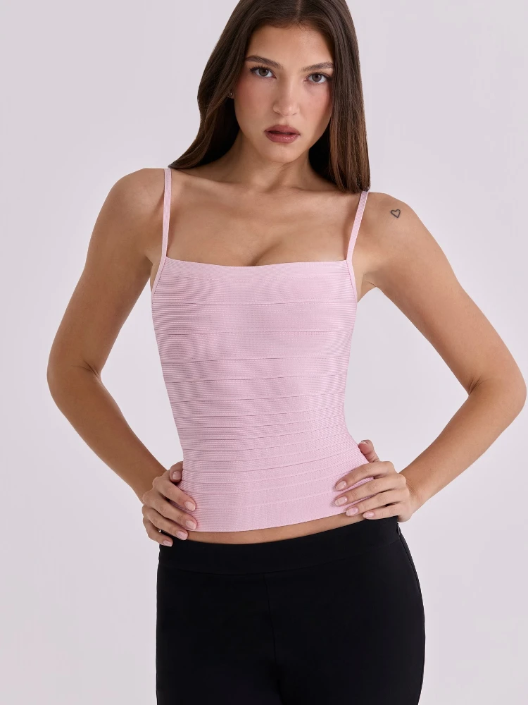 With Thin Straps, Bandage Style, Sleeveless, Exposed Back, Zipper Closure on the Back, Curved Waist, Sexy, Suitable for Evenings