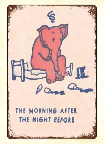 home decor less Pink Elephant vintage retro art food industry metal tin sign sign