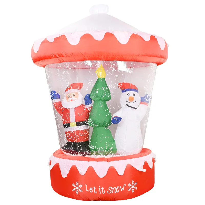 

Spot Christmas Crystal Ball Inflatable Air Model LED Glowing Santa Snowman Spray Snowball Air Model Holiday Decoration