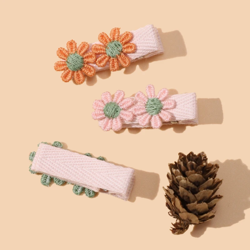 2Pcs Daisy Hairpins Baby Girl Flowers Hair Clip Toddler Sweet Hairclips Children Bobby Pin Ins South Korea Accessories Baby Gift