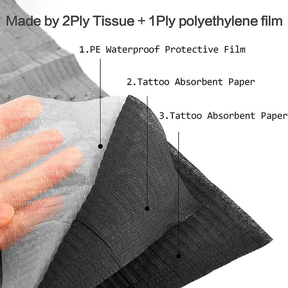 250/125/50/10pcs Disposable Dental Bibs Tattoo Table Cover Clean Pad Patient Dental Napkin Waterproof Tattoo Bibs Accessories