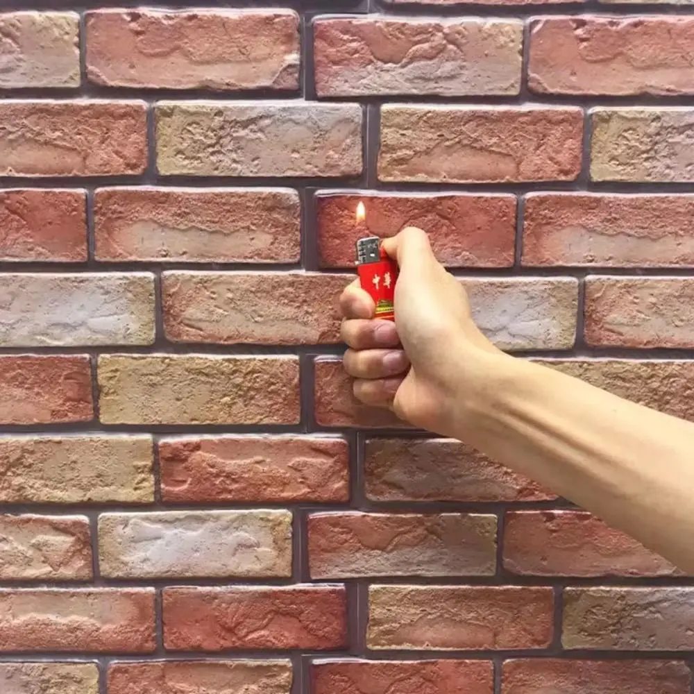 Waterproof 3D Imitation Brick Wall Stickers Lightweight PVC 30cmX30cm 3D Faux Brick Wall Panels Self-adhesive Moisture-proof