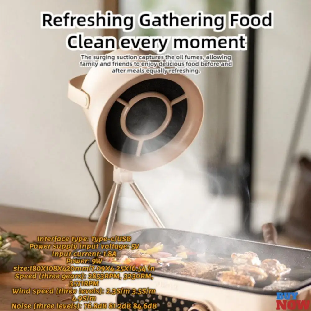 NEW High-end USB Desktop Range Hoods Portable Exhaust Fan Small Kitchen Hood Extractor Barbecue Large Suction Cooker Hood