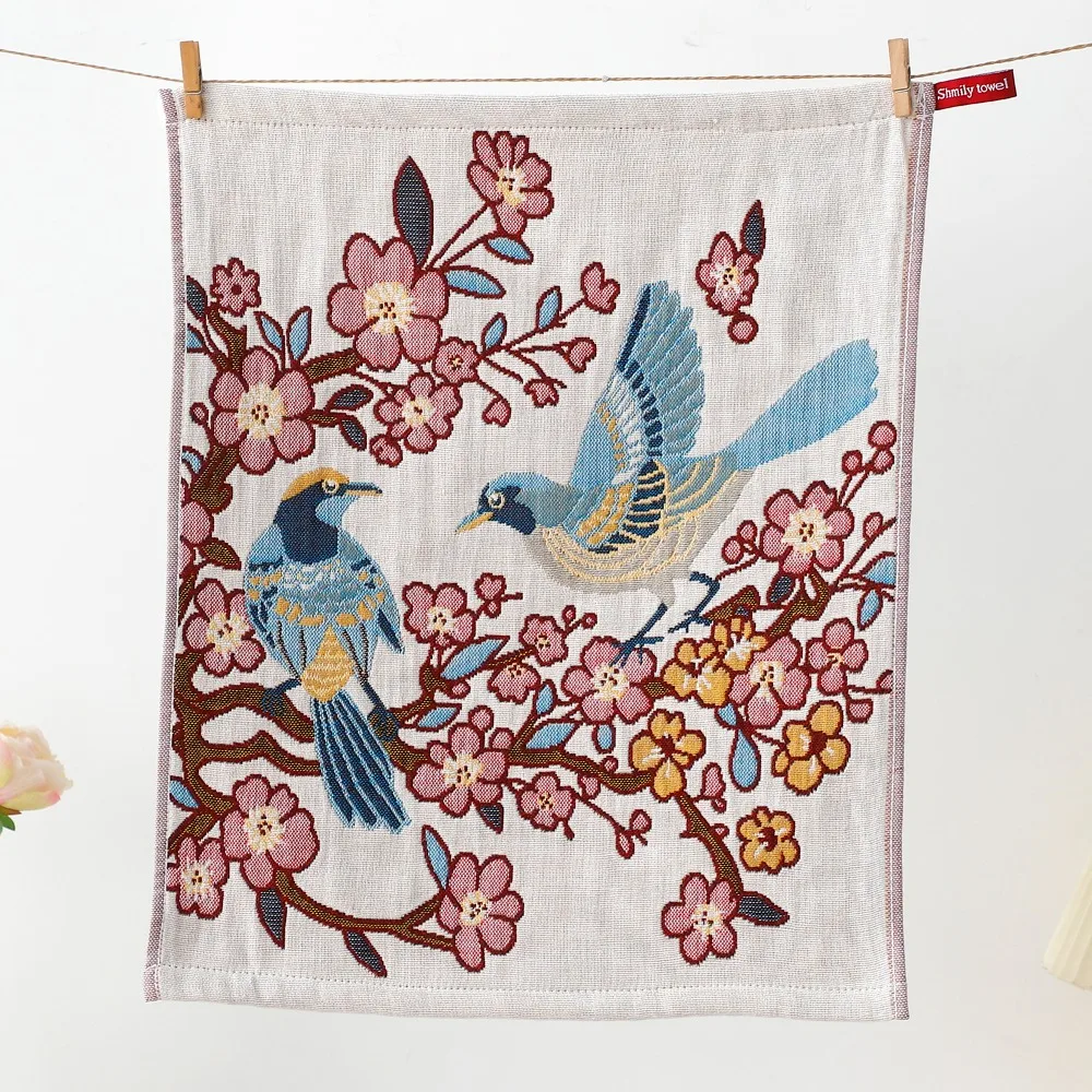 Cute 34x40cm Large Hand Towel Cartoon Quick Dry Pure Cotton Dish Cloth Decorative 4 Layer Cotton Gauze Tea Towel Home Restaurant