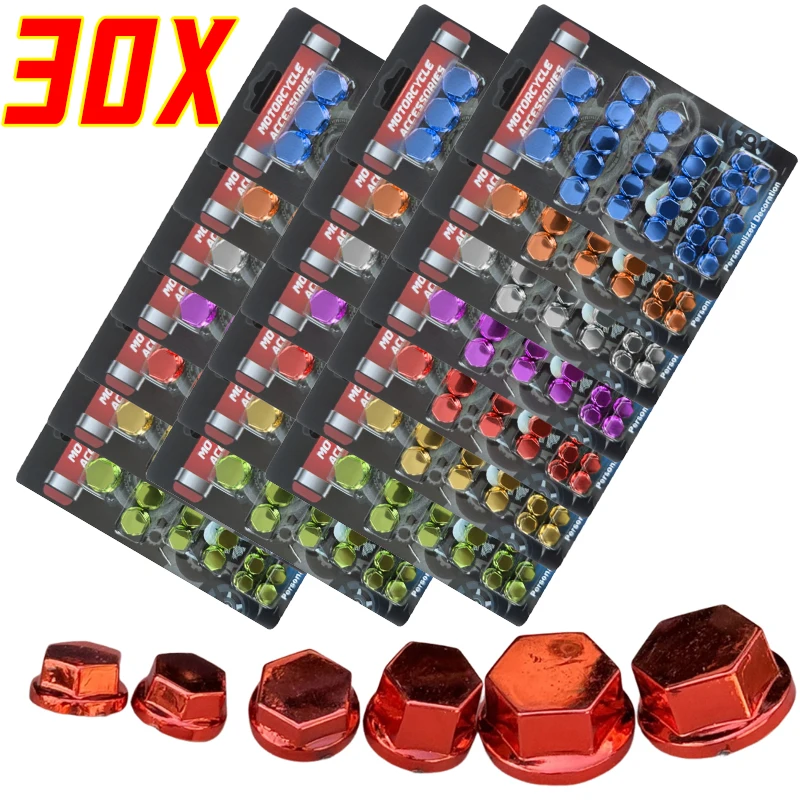 

Крышка болта Мотокросс Модифицированные детали Оптовая продажа Аксессуары для мотоциклов Гайка Винт Крышка Головка Корпус Декоративная гайка двигателя 30 шт.