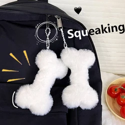 Comfort Plush Stuffed Animals Bone Keychain Creative Cartoon Kawaii Couple Chubby Soft Pendant China Cute Costume Accessories