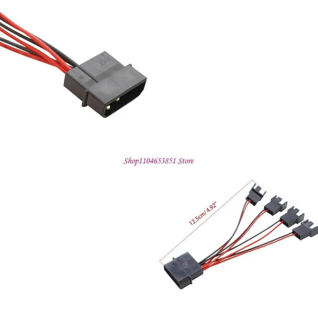 

4 Pin Ide Male To Multi Small 4 Pin Power Supply Adapter 4.9in for Chassis Fan