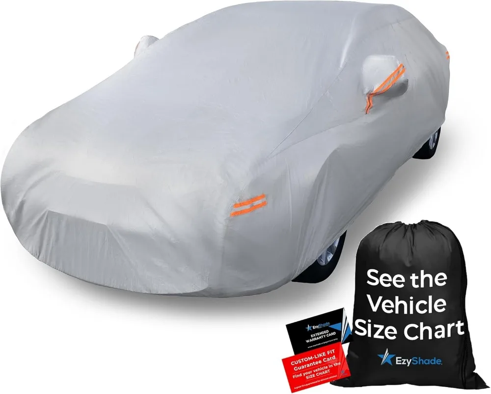 

10-Layer Waterproof Car Cover All Weather - See Size Chart - Full Exterior Covers for SUV Sedan Winter Rain Sun