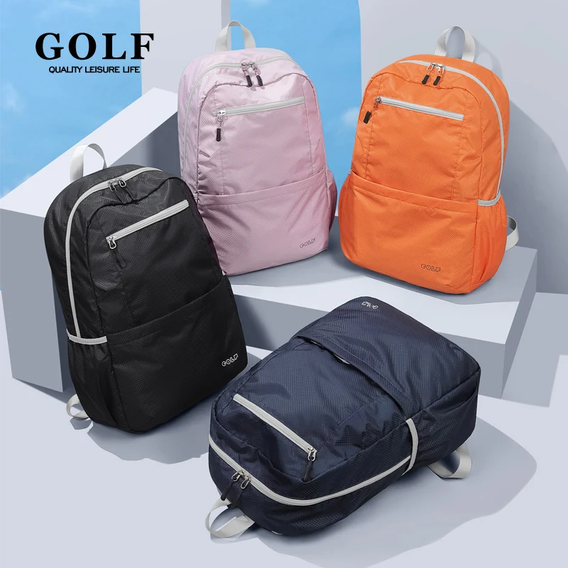 Mochila dobrável de golfe nova moda versátil lazer esportes mochila leve ao ar livre estudante mochila