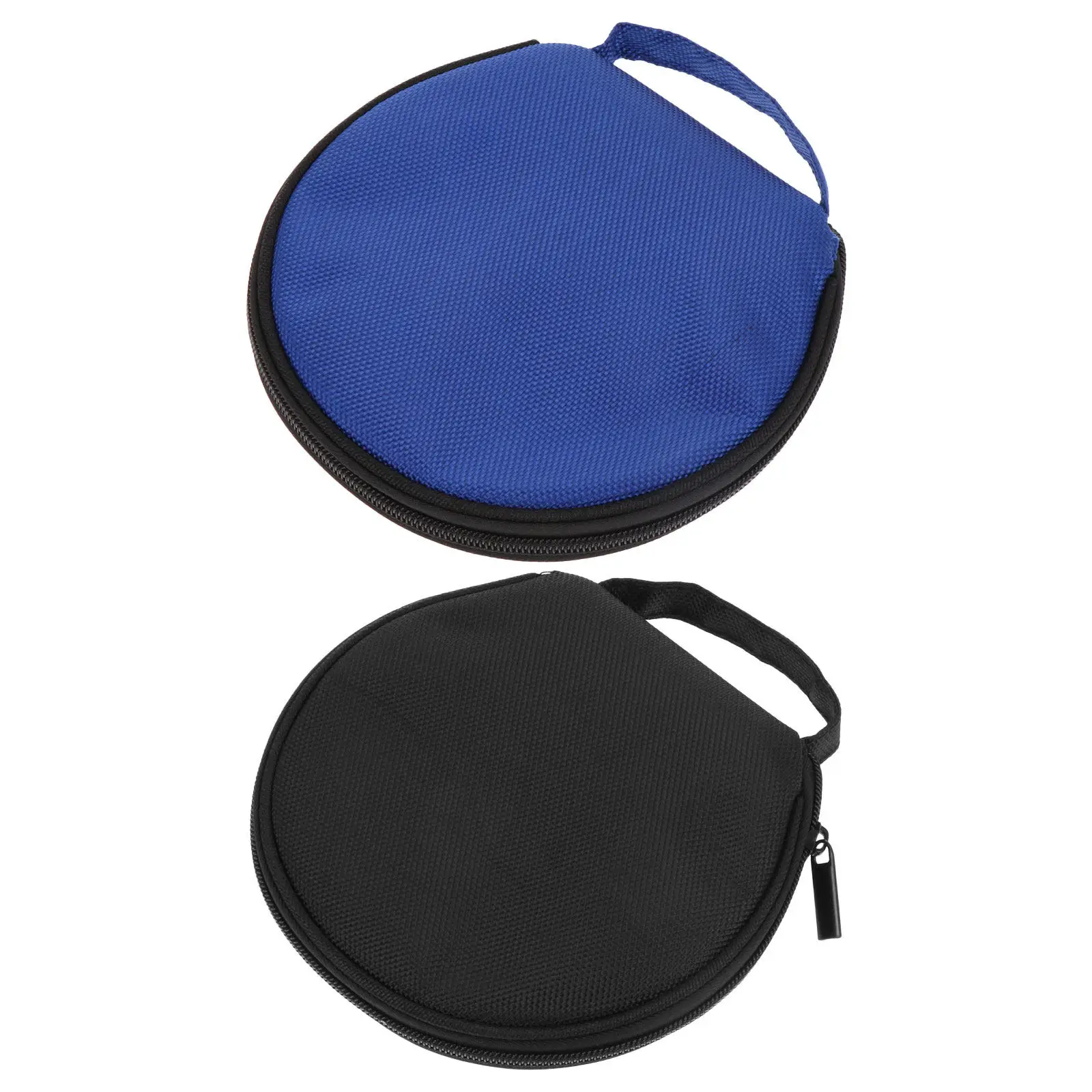 2Pcs Car Cd Storage Box Oxford Fabric Cd Dvd Disc Holder Pouch with Zipper Round Design Portable for Travel Home Car Use
