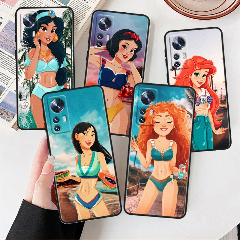 

Disney Beautiful Princess For Xiaomi Mi 10T 10S 9T 9 SE 8 A3 A2 6X 5X CC9E Note 10 Lite Pro Mix 3 Black Phone Case Phone Case