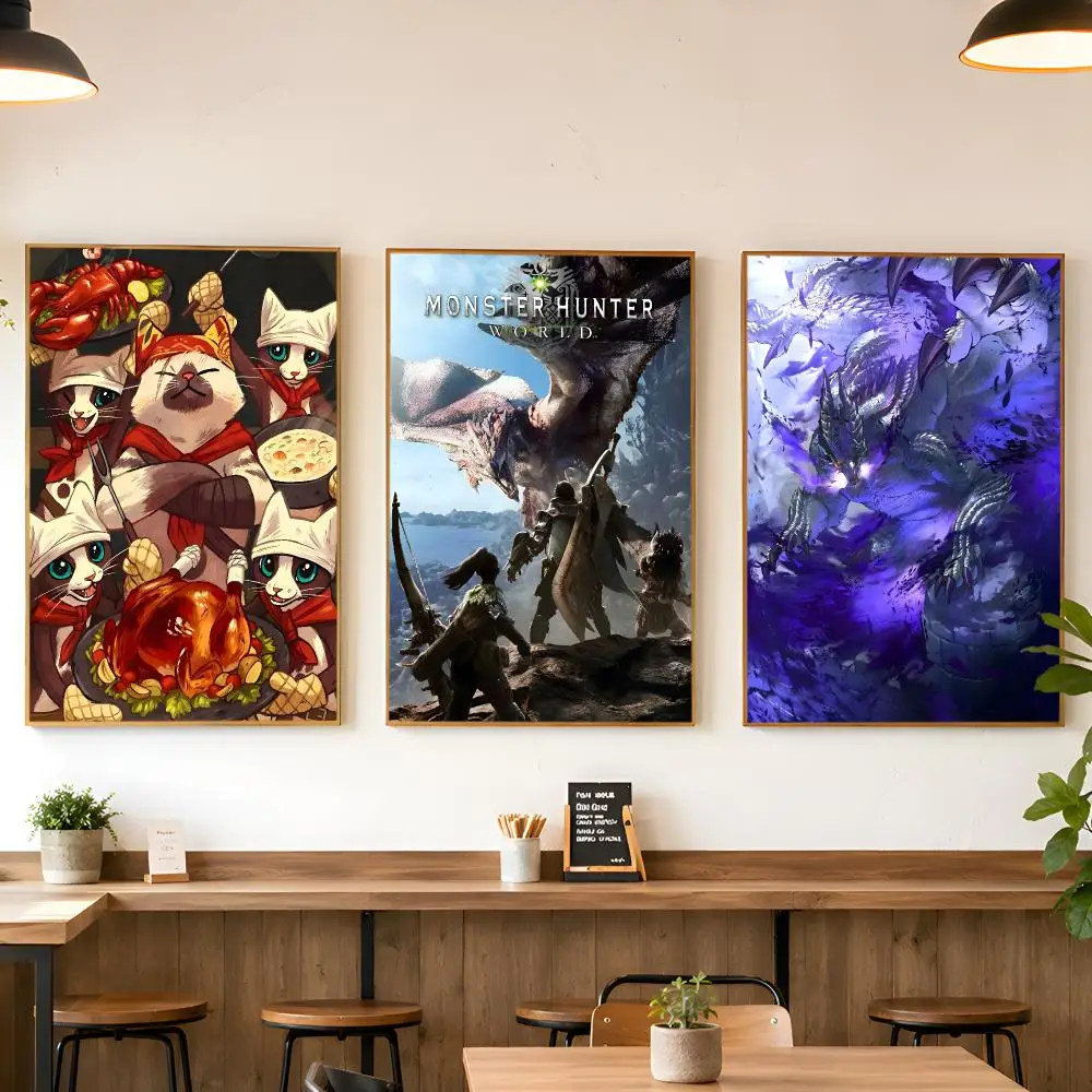 M-M-Monster Hunter Poster Matte Wall Peel And Stick Decor Bedroom Living Room Office Dorm Home