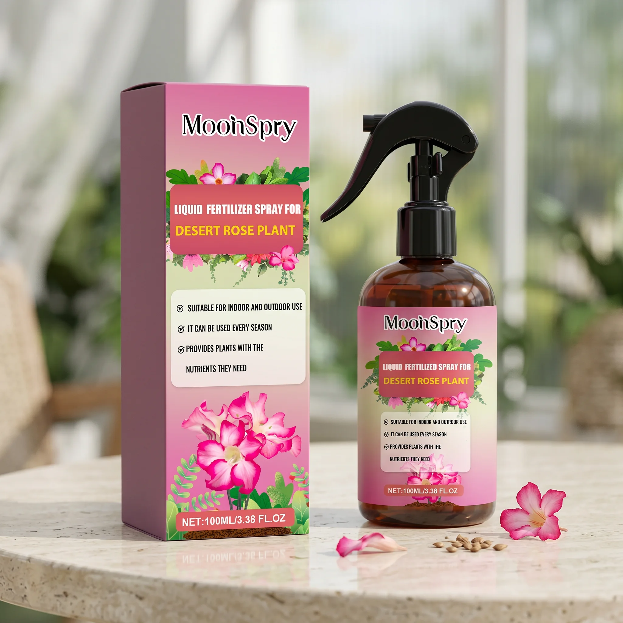 Desert Rose Fertilizer Spray Plant Growth Nutrition Supplement Bloom Booster For Garden Flowers Plants Liquid Fertilizer Mist