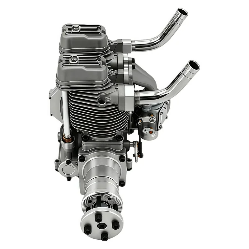 60cc Inline Twin Cylinder Four Stroke Power Motor for RC Fixed Wing Model Equipment
