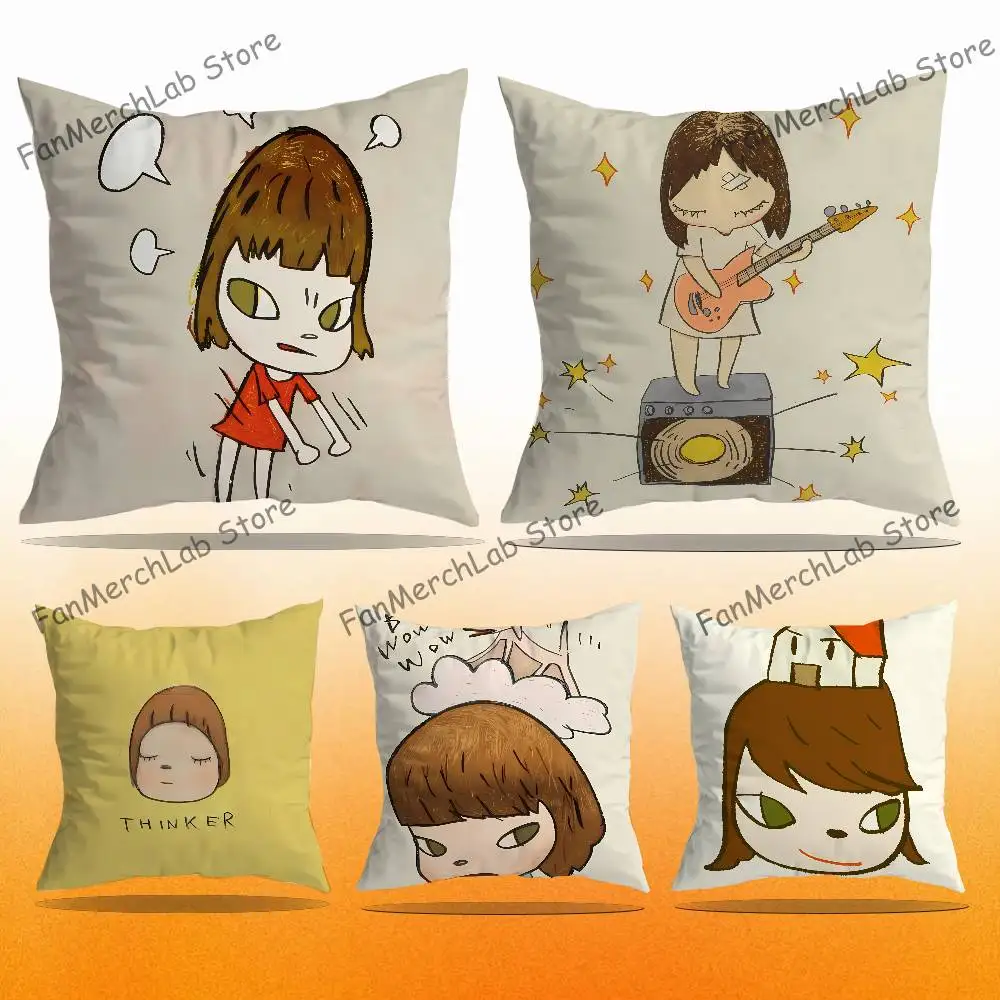 Y-Yoshitomo Creative N-Nara Pillow Case Ultra Soft Skin Friendly Fabric Cloud Like Comfort & Concealed Zipper