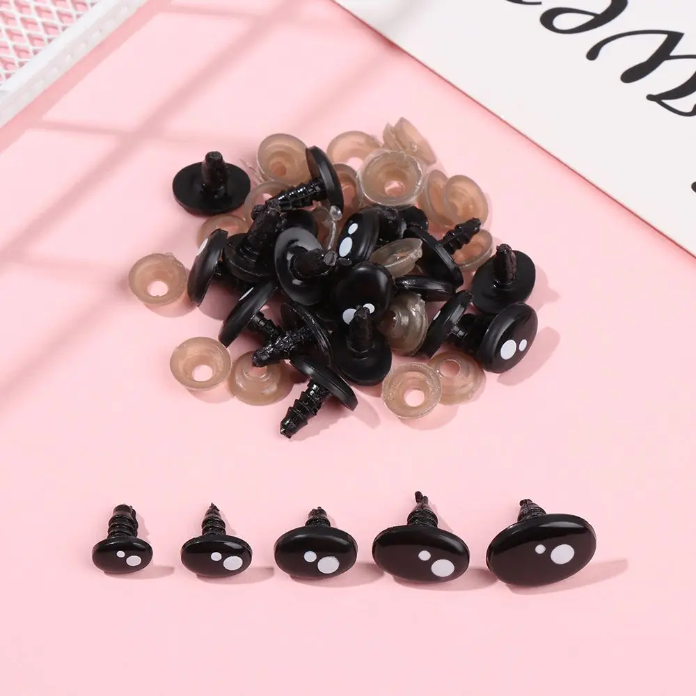 20/40pcs DIY 7-12mm Oval Flat Black Eyes Plastic Eyes Eyes for Dolls Making Doll Toys Teddy Bear Eyes Doll Eyes Accessories