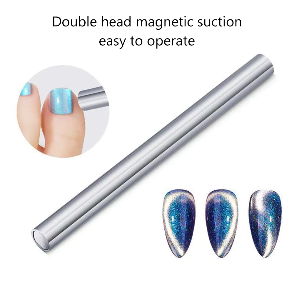 Professional Cat Eye Nail Magnet Stick​​ Double Head ​360° Rotatable Design​​ ​​UV Gel Polish Magnet Tool​​ Cylindrical