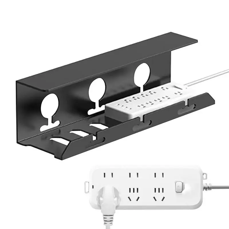 Under Desk Cable Management Tray Wire Management No Drill, Cable Tray with Clamp for Desk Wire Management, Computer Cable Rack