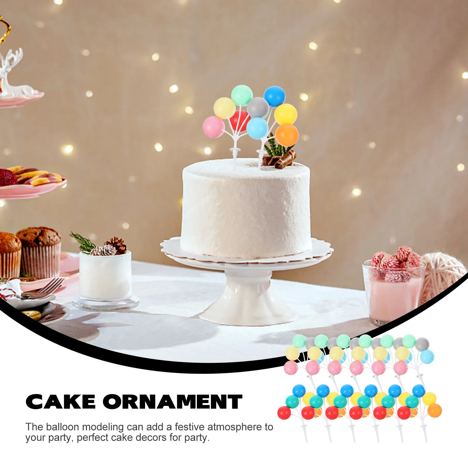 

12Pcs Stylish Balloon Cupcake Toppers Perfect for Childrens Day Birthday Cake Decorations Cake Decoration Topper