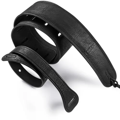 Imagen 2 del producto Lekato Correa de guitarra bajo de cuero con espuma gruesa acolchada para bajo guitarra eléctrica 41 a 51 correa de cuero de 2,5 pulgadas de ancho