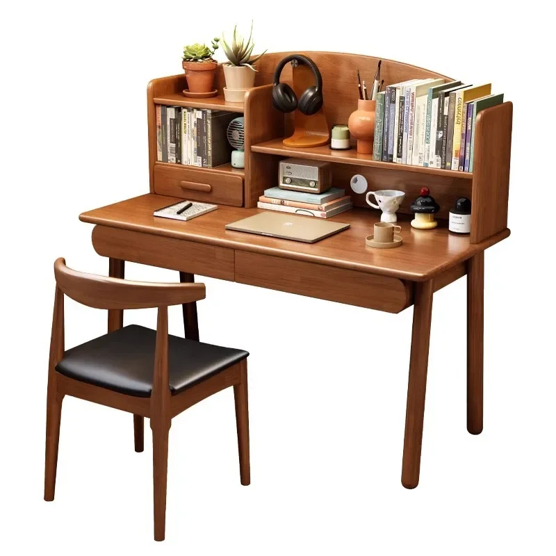 

Книжная полка из цельного дерева, встроенный стол, маленькая квартира, офис, спальня, дом, учениц младших классов средней школы, столы и стулья