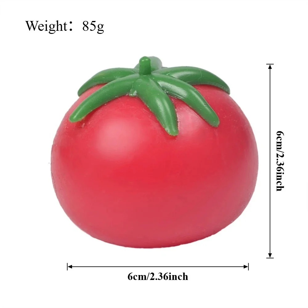 Bola de estresse mole de tomate, brinquedo sensorial macio para tdah, autismo, recuperação lenta, brinquedo de apertar para adultos e crianças, presente de natal