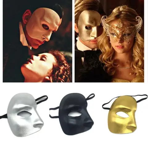 Women Mens Half Face Mask Phantom Of The Opera Mask Venetian Masquerade Masks Party Venetian Cosplay Costume Prom