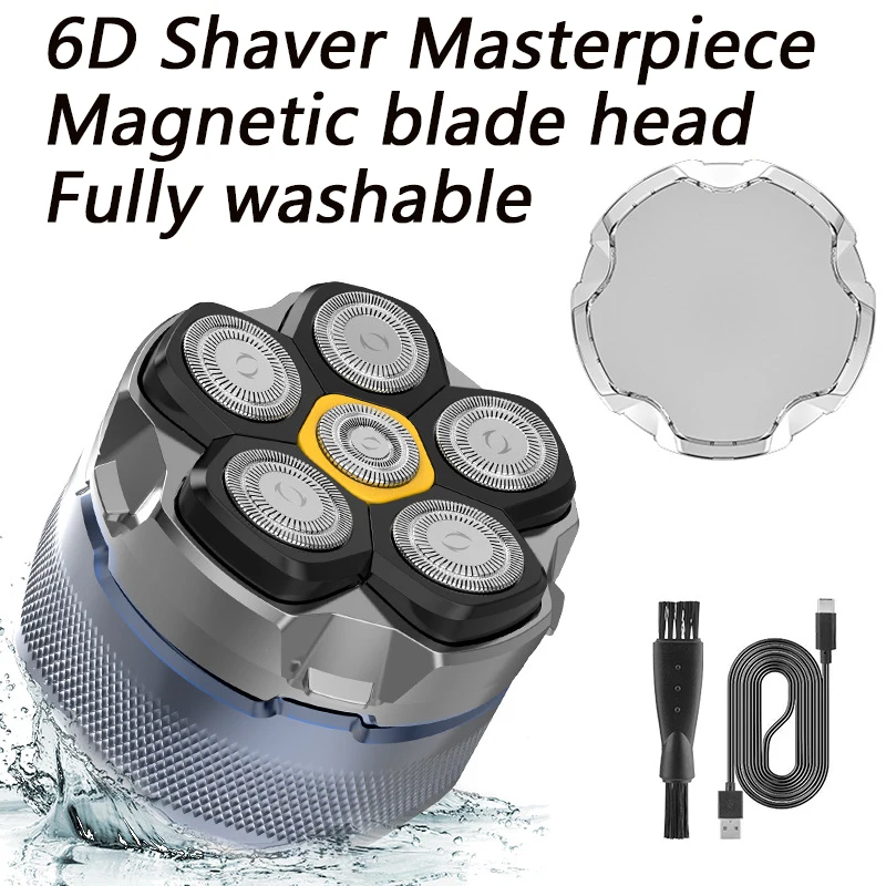 Men's Electric Shaver Multifunctional Bald Head Shaver Rechargeable Beard Razor Portable Shaving Machine for Men Daily Grooming
