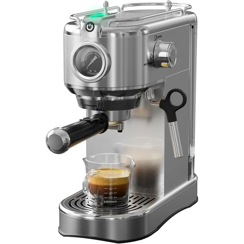 

hine 20 Bar, Compact Maker StainlSteel 1450W Proional Coee hine or Latte & puccino with Steam Wand