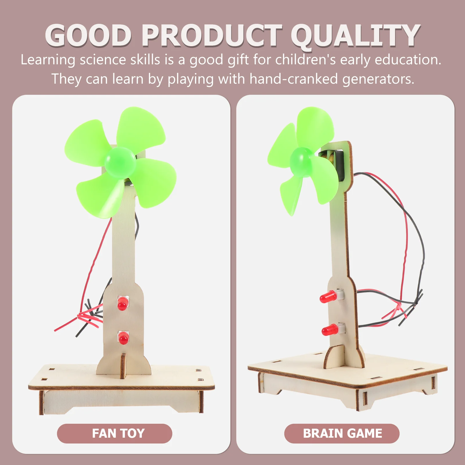 Experimental Toy Hand-made Wind Generator Mini Students Educational Teaching Model Wood Toys Primary School