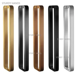 1PCS stainless steel square tube door handle glass sliding door fingerprint free shower room anti-collision handle