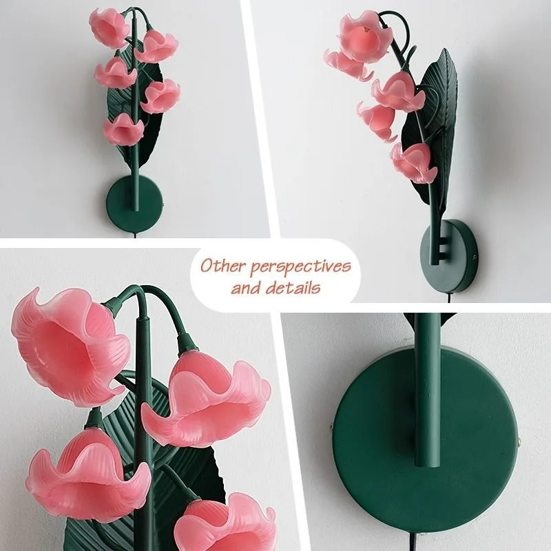 Flower wall lamp, French pastoral cream wind corridor aisle decorative lamp, background wall premium atmosphere lamp,