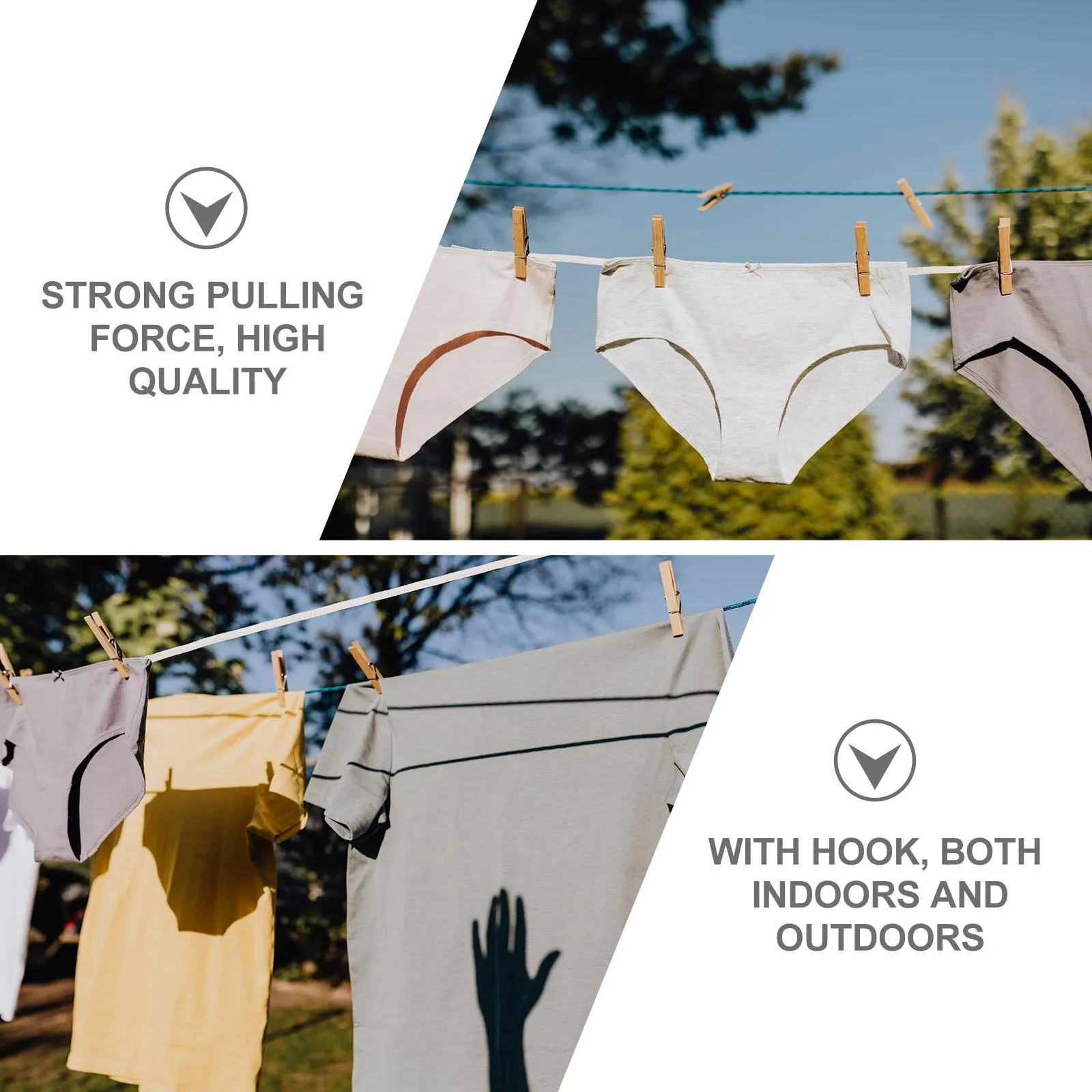 

1pc Household Clothesline Drying Outdoor Bundle Air Drying Hanging Rope Camping Nylon Braided Rope Home Woven Clothesline Light