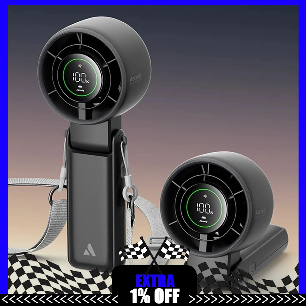 Aecooly PB02-A Handheld Fan Folding Variability Five-Range Strong Winds Handheld Small Fan Long Battery Life Of 17 Hours Gifts