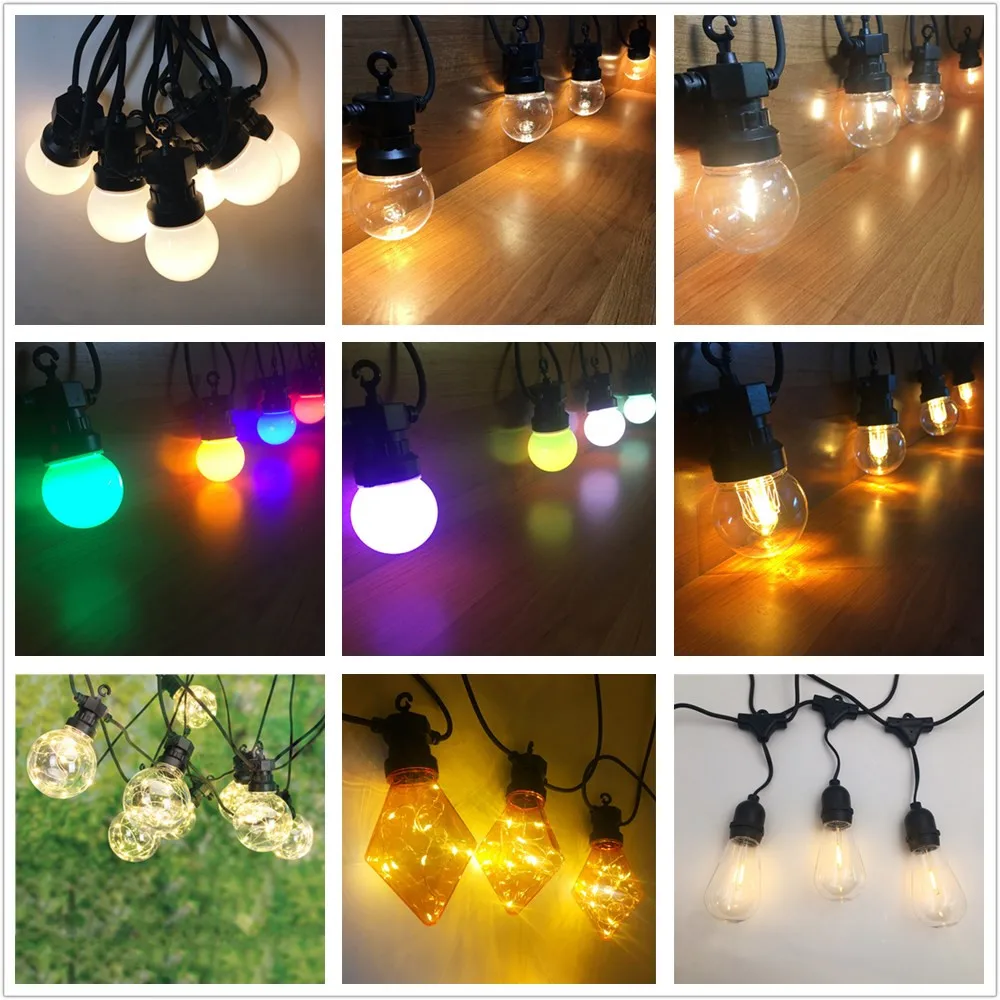 LED String Light Outdoor IP65 Designed for Garden Party Square Xmas Tree Home Holiday Wedding Decor