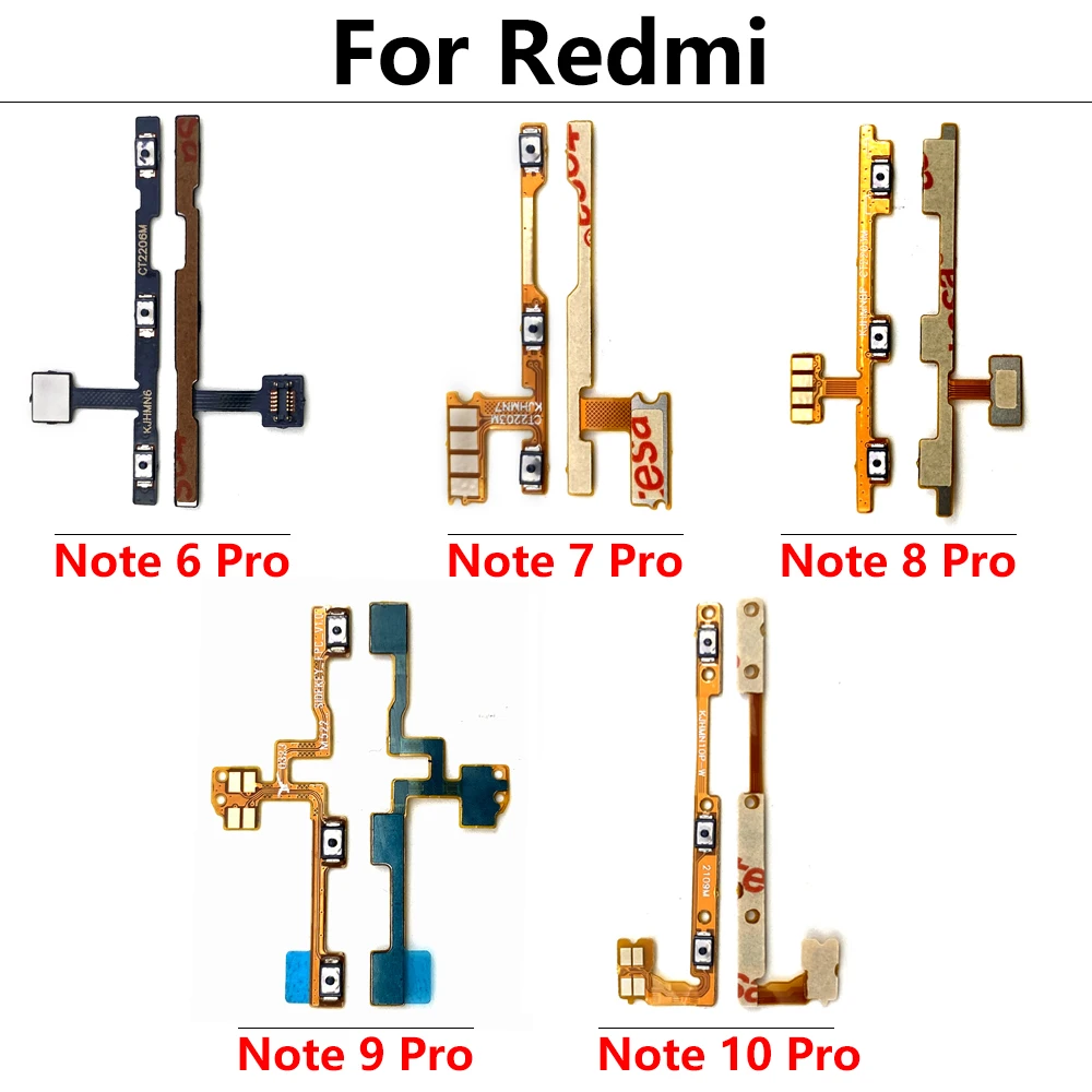 Power On Off Volume Camera Key Button Switch Flex Cable For Redmi Note 10 9 9S 8 7 6 Pro 5A