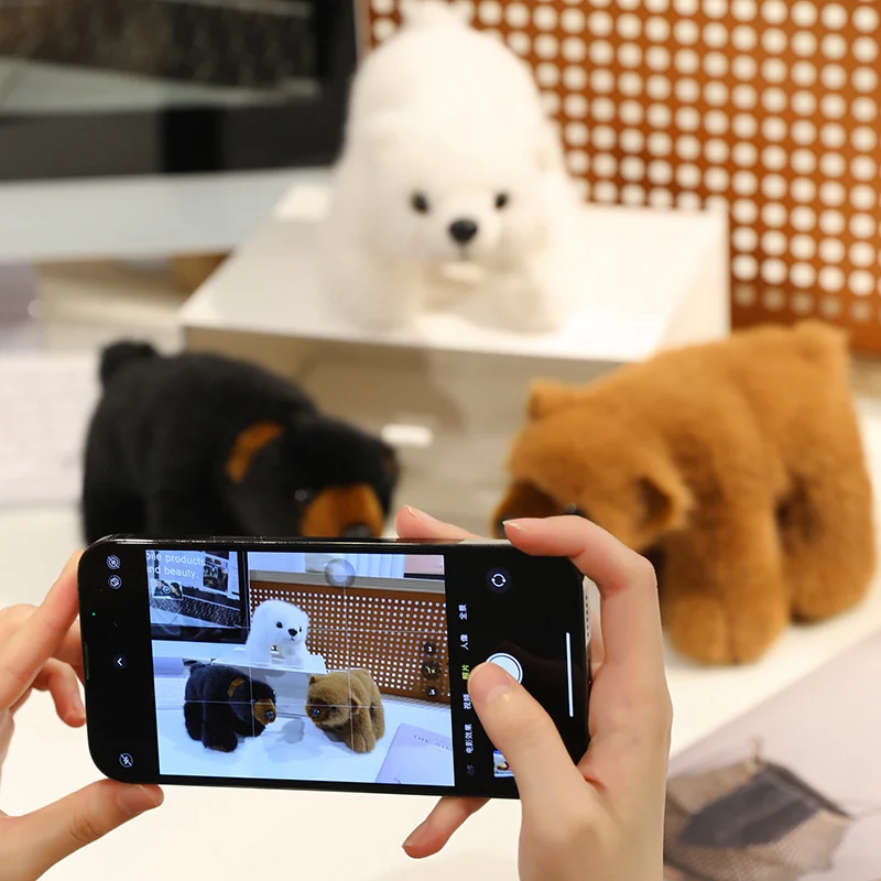 20cm Kawaii oso Tricolor juguetes de peluche película animales de peluche lindo Animal relleno almohada muñecos de oso Polar para niños regalos de cumpleaños