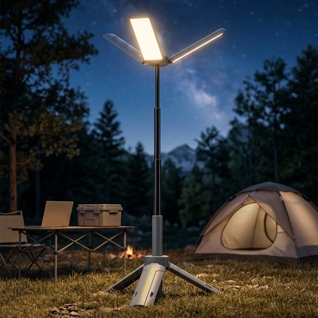 Outdoor Portable Telescopic Camping Light Multifunctional Flashlight Rechargeable LED Tent Light For Outdoor Travel Fishing